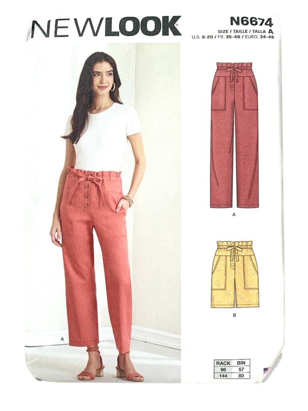 New Look N6674 Pattern Misses Pants & Shorts Uncut Size 8 10 12 14 16 18 20